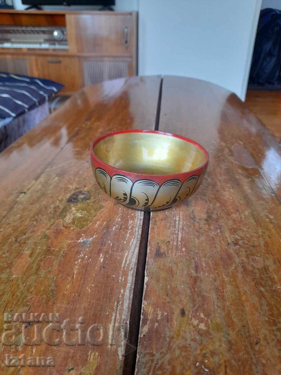 Veche farfurie de lemn, hohloma