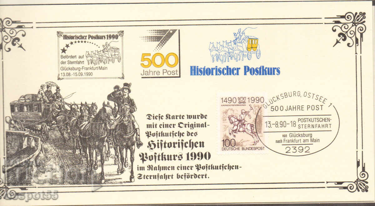 1990 Germania. Hartă Maximum-Jubileu. Glücksburg până la Frank 1990 Germania. Hartă Maximum-Jubileu. Glücksburg până la Frank