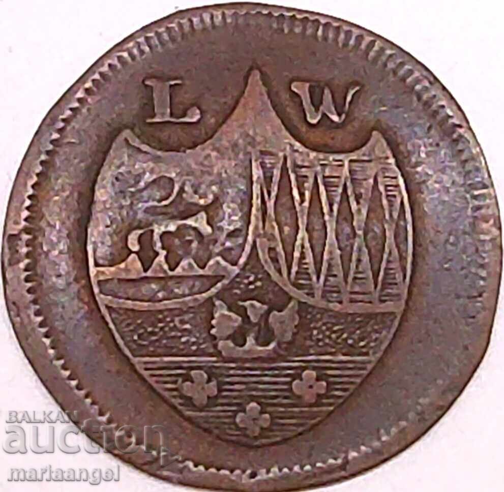 Γερμανία 1 pfennig 1804 Levenstein χάλκινο - σπάνιο νόμισμα - 7