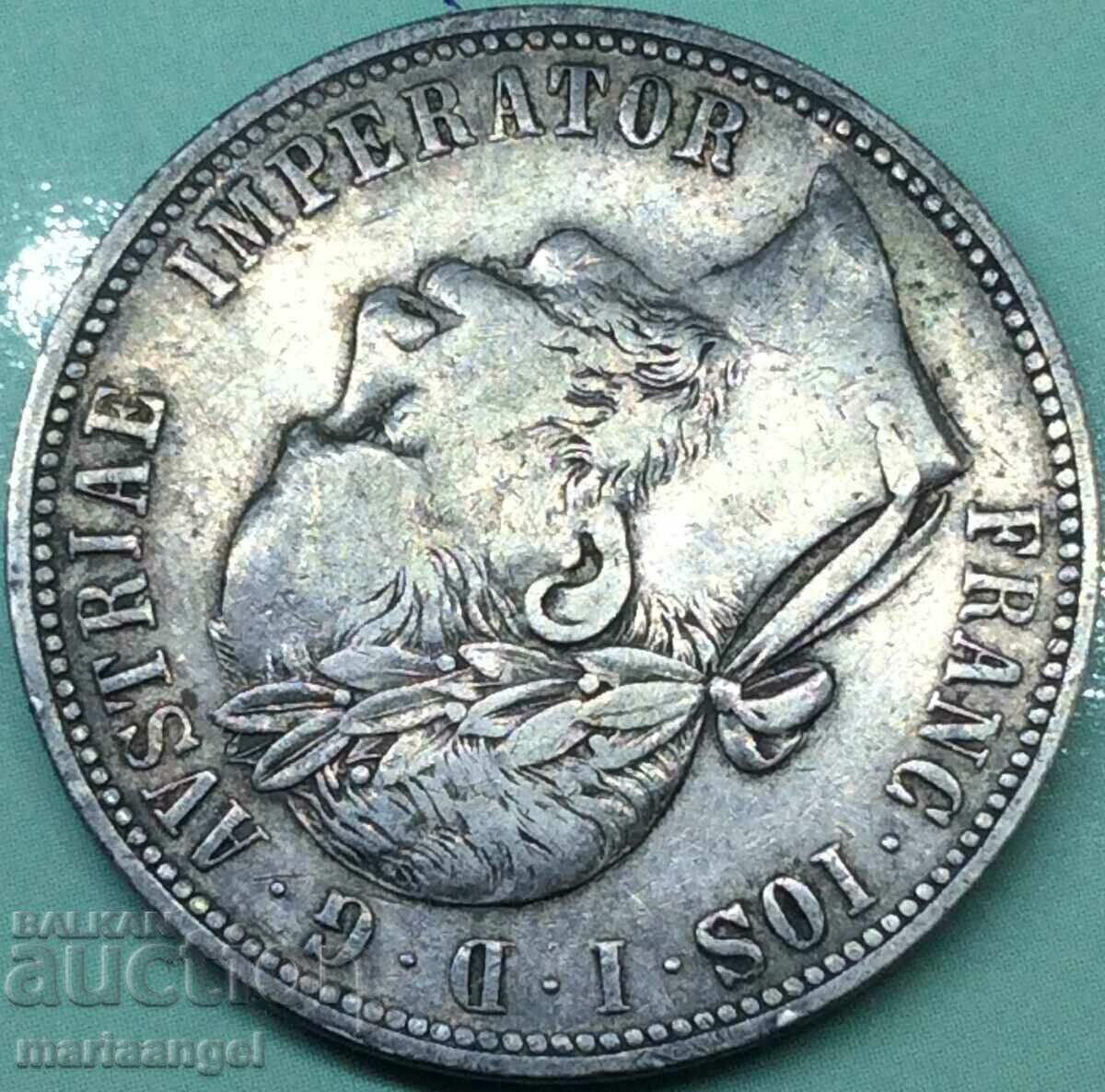 Austria 1 Florin 1883 Franz Joseph Silver - 5