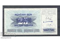 Bosnia și Herțegovina - 1 000 000 dinari 1993 cu supratipar