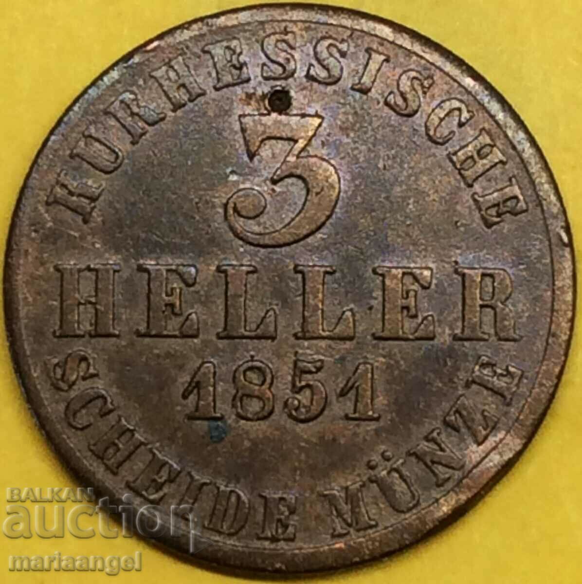 Доставка на 1/120 талер 3 хелера 1851 Хесен Германия - доста рядка Доставка на 1/120 талер 3 хелера 1851 Хесен Германия - доста рядка