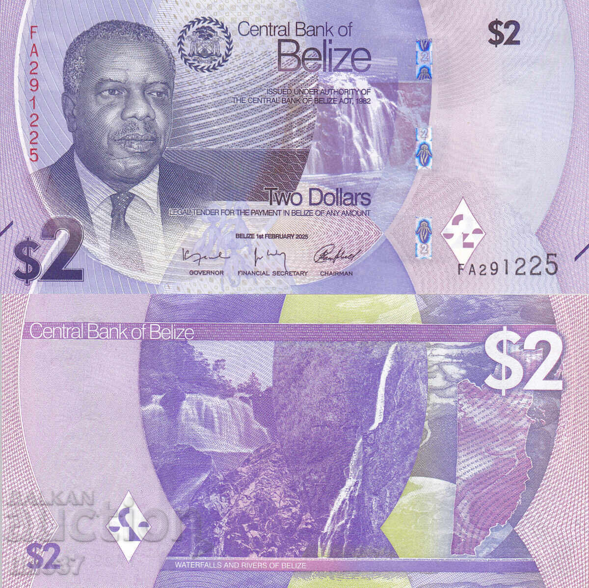 tino37 - BELIZE - 2 DOLARI - 2025 - UNC tino37 - BELIZE - 2 DOLARI - 2025 - UNC