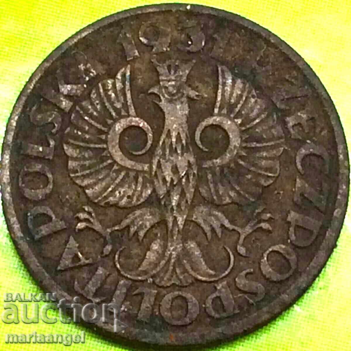 Poland 1 Grosz 1931 Copper - RR - Extremely Rare Year