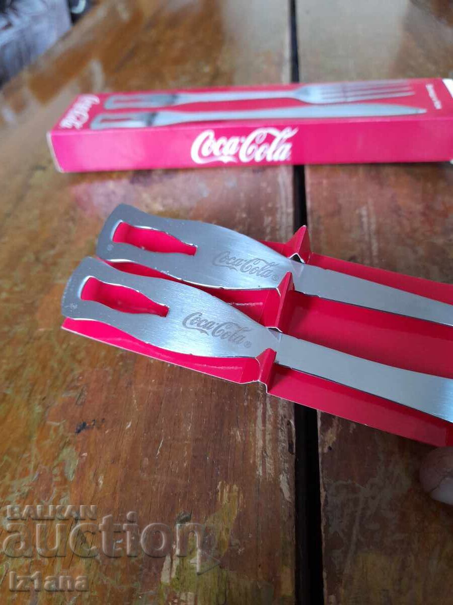 Auction  Cutlery, Knife and Fork Coca Cola, Coca Cola