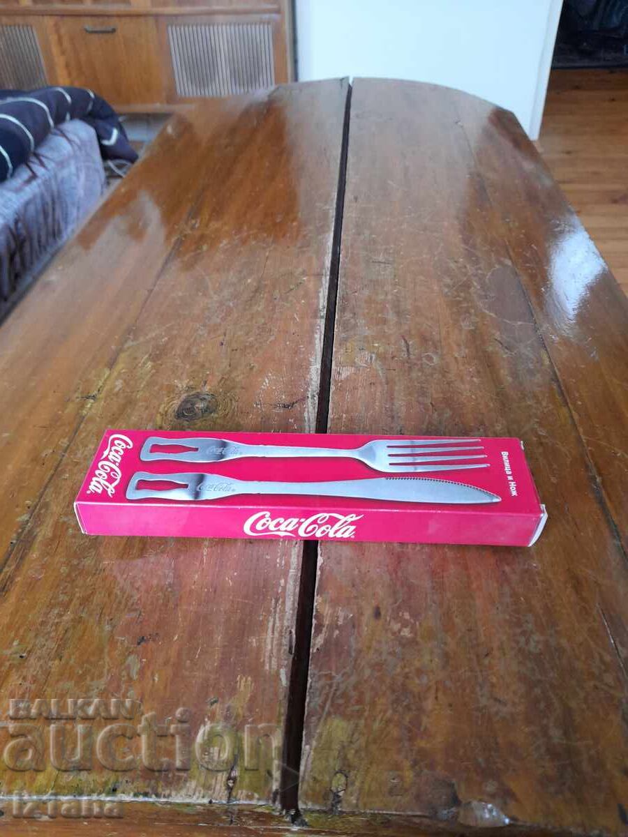 Cutlery, Knife and Fork Coca Cola, Coca Cola