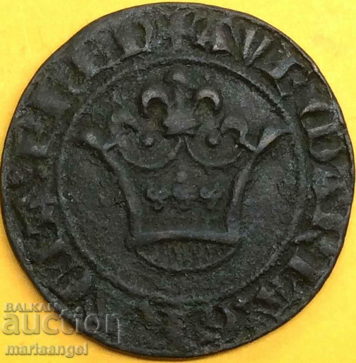 Licitație Franța Carol VI Couter Token "dublu tornaz" - destul de rar Licitație Franța Carol VI Couter Token "dublu tornaz" - destul de rar