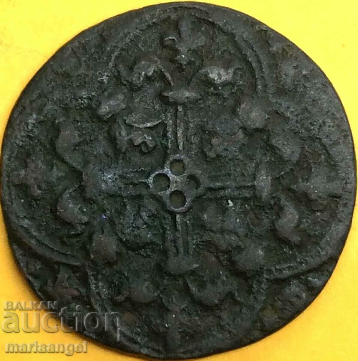 Livrarea Franța Carol VI Couter Token "dublu tornaz" - destul de rar Livrarea Franța Carol VI Couter Token "dublu tornaz" - destul de rar