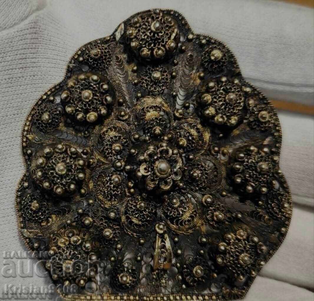 Delivery of Brooch Over 200 Years Old Filigree! Unique Silver Gold