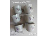 Set de cești 25 ml 6 buc. Porțelan bulgăresc vechi