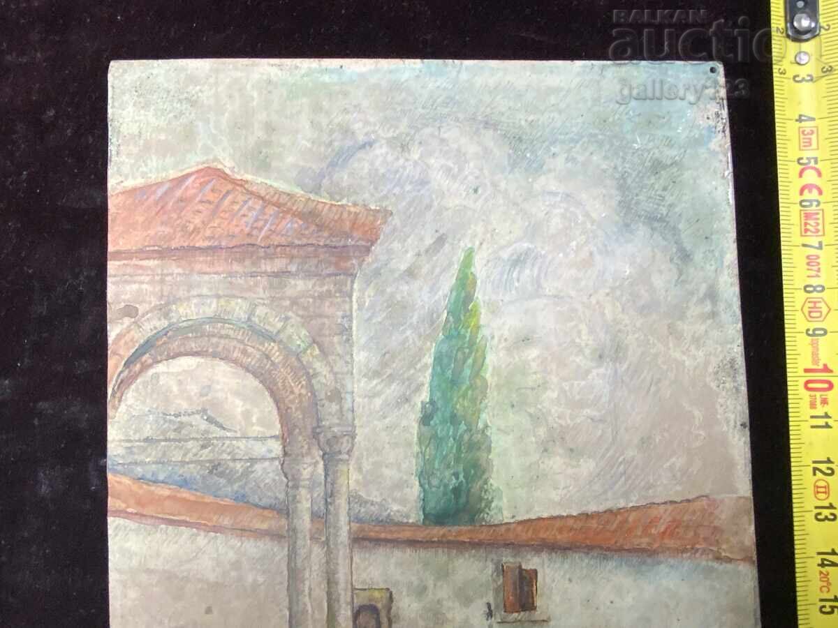 Доставка на Картина акварел върху метална плоча