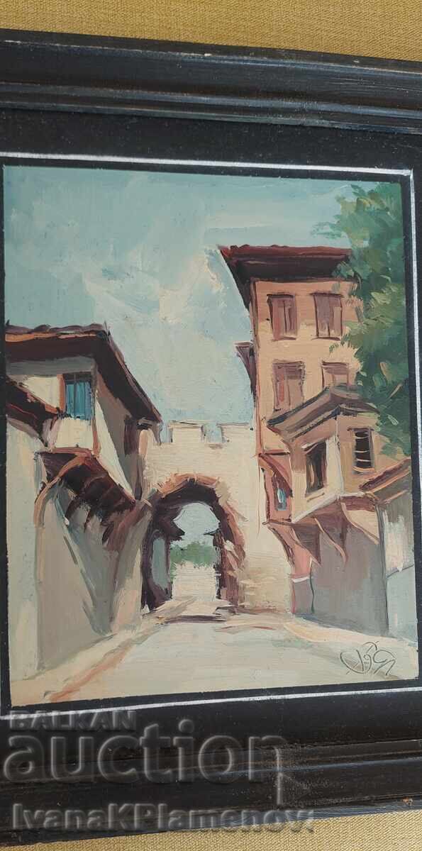 Auction  Painting on wooden board 30cm x 25cm for connoisseurs