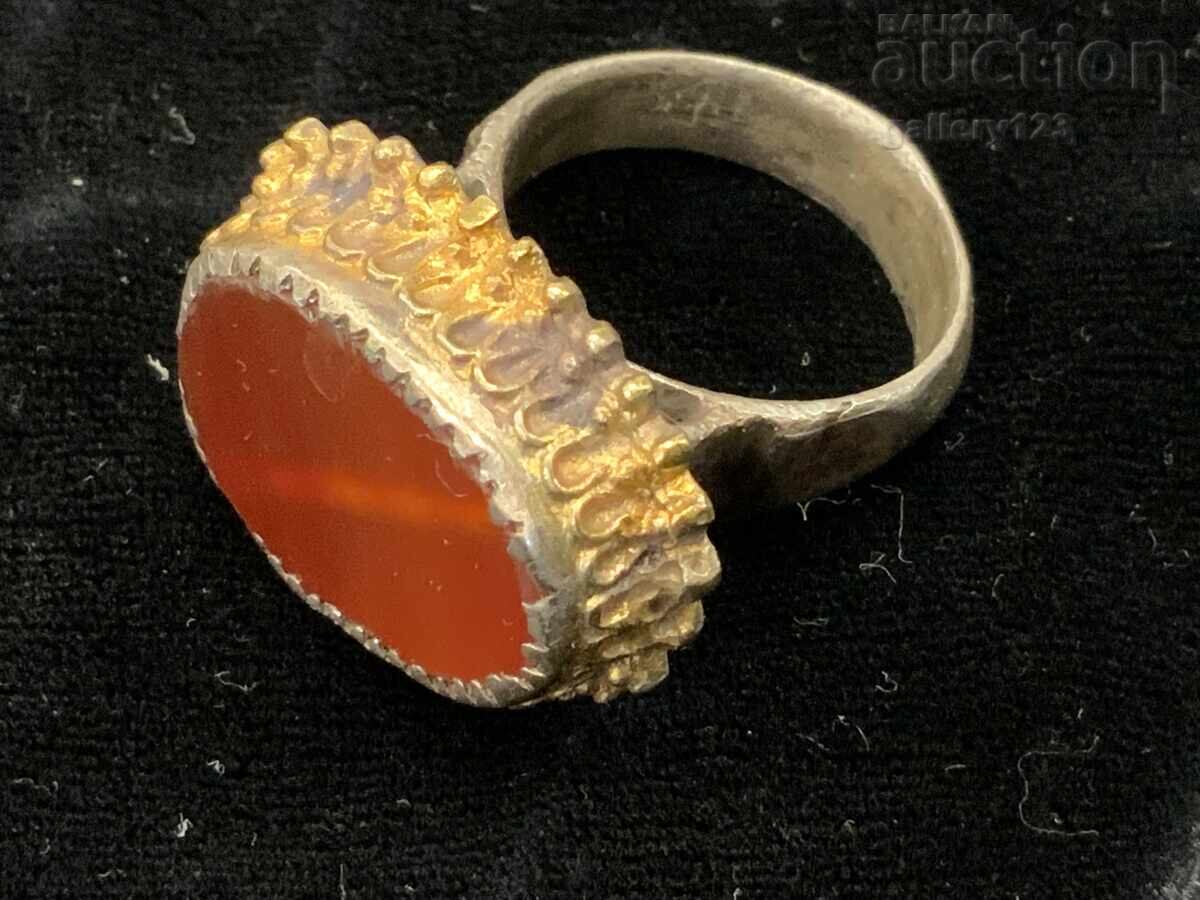 Inel argint ștanțat carneol aurit cu preț € 2.50 | 4.89 BGN Inel argint ștanțat carneol aurit cu preț € 2.50 | 4.89 BGN