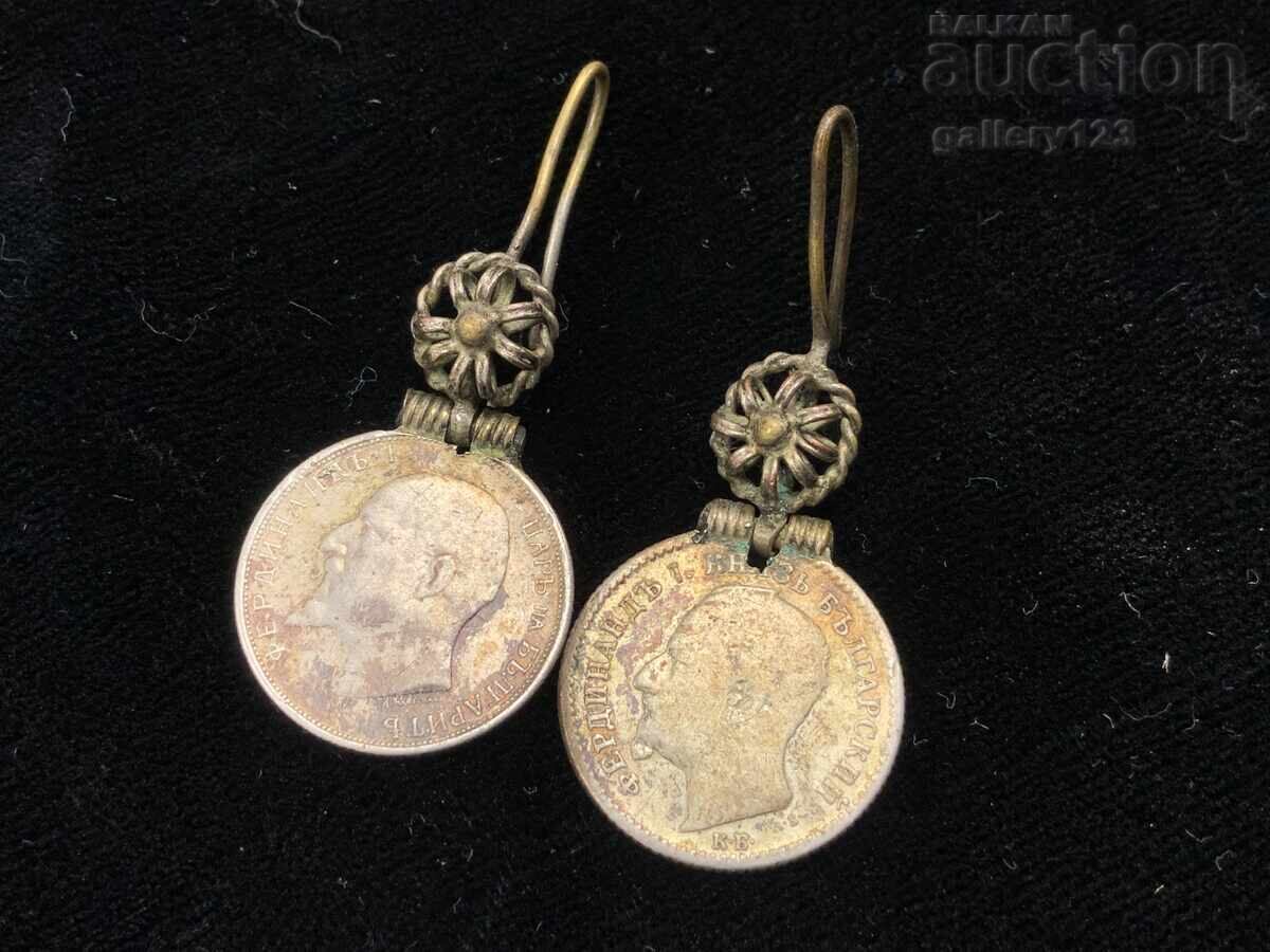 Cercei de argint cu 50 de stotinki Ferdinand Cercei de argint cu 50 de stotinki Ferdinand
