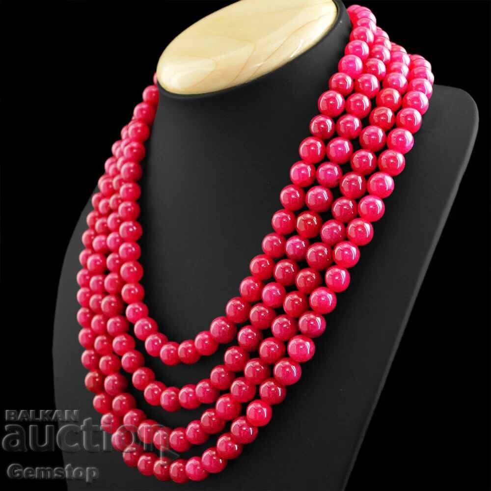 BZC! 1109 ct four-row ruby-corundum necklace from 1st! with price € 7.16 | 14.00 BGN