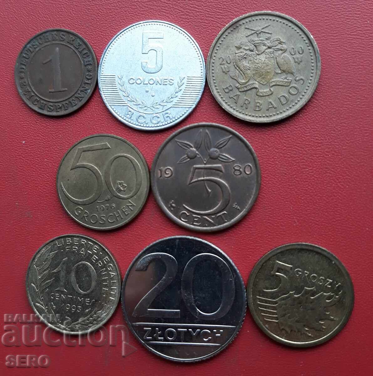 Lot mixt de 8 monede