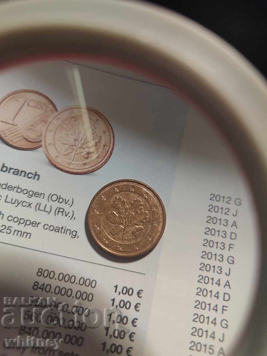 1 eurocent 2023 G Germania cu preț € 3.00 | 5.87 BGN
