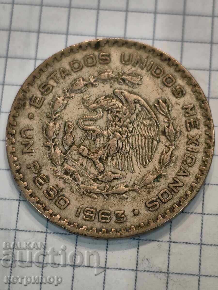 1 πέσο Μεξικού 1963 ασημένιο 1 πέσο Μεξικού 1963 ασημένιο