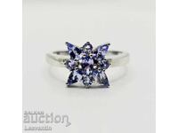 Ασημένιο δαχτυλίδι με Τανζανίτη