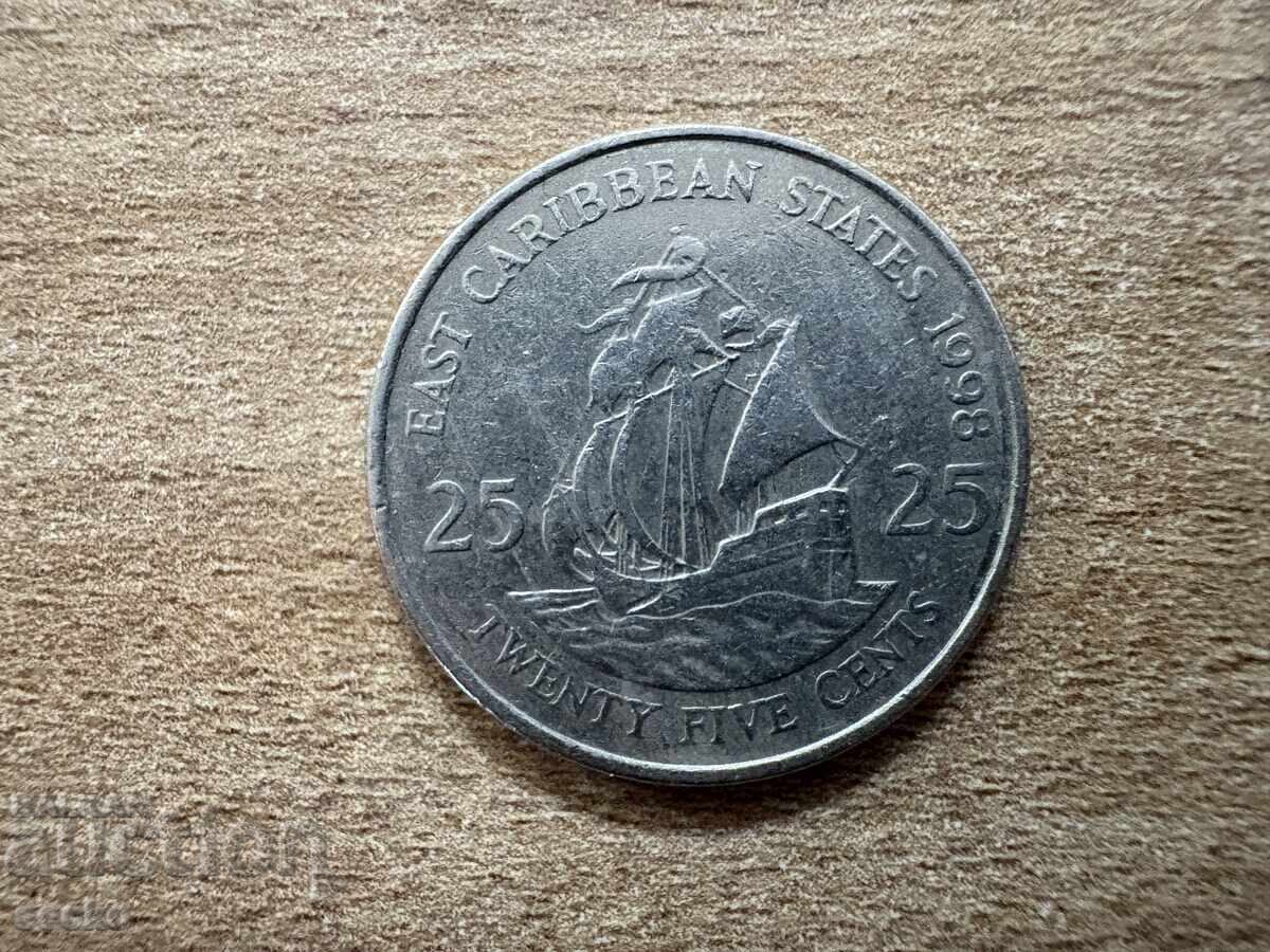 Eastern Caribbean - 25 Cents (1998)