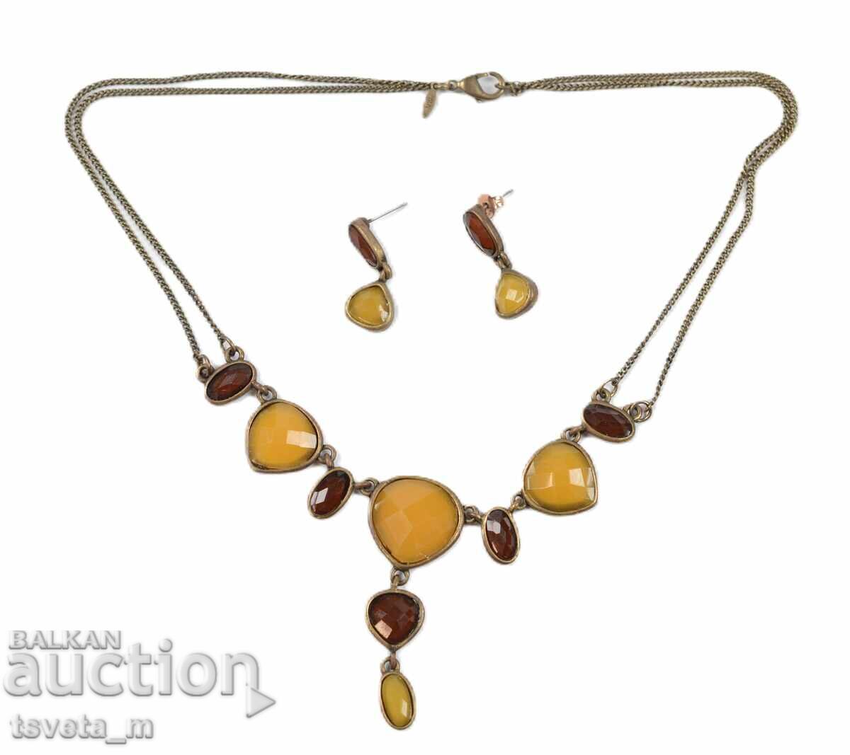 Винтидж колие гердан  с обици