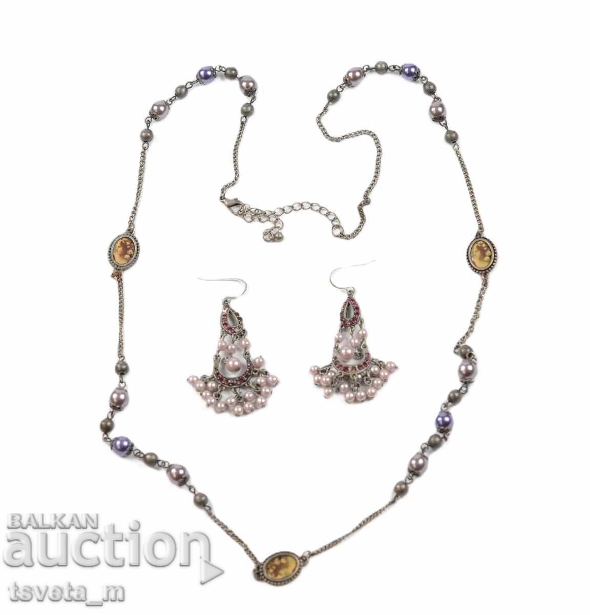 Винтидж колие гердан с обици Винтидж колие гердан с обици