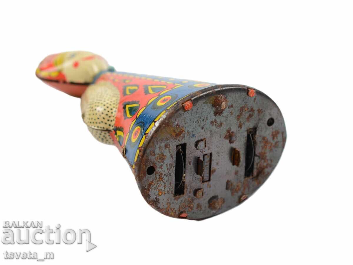 Metal / tin doll with winding mechanism USSR children's toys - 5