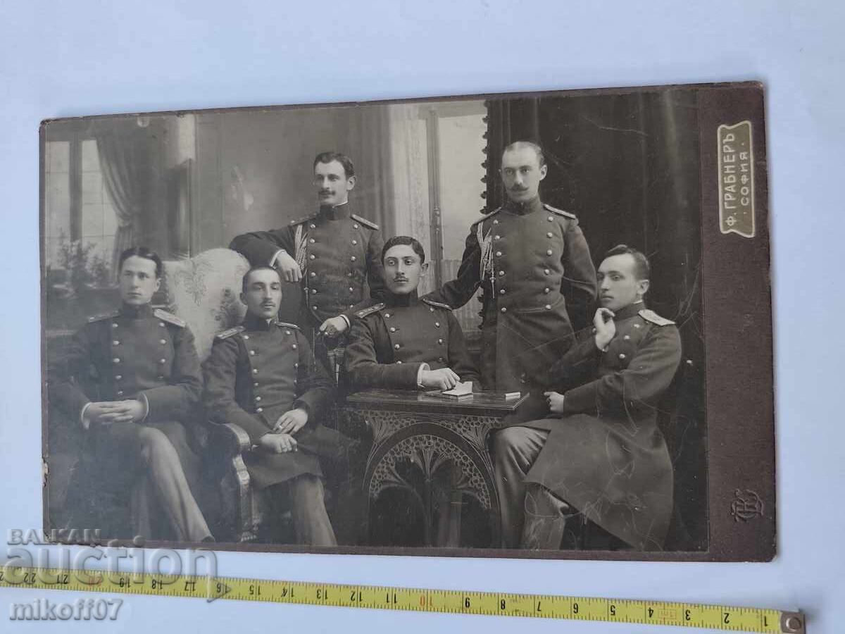 Φωτογραφία από χαρτόνι, φωτογραφία αξιωματικών του πρίγκιπα, Grabner, Σόφια Φωτογραφία από χαρτόνι, φωτογραφία αξιωματικών του πρίγκιπα, Grabner, Σόφια