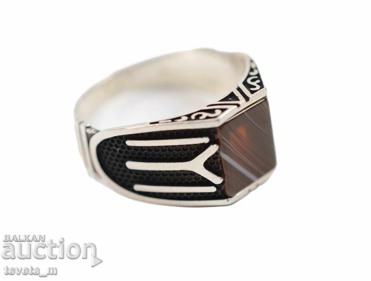 Livrarea Inel argint bărbați cu jasp - nou
