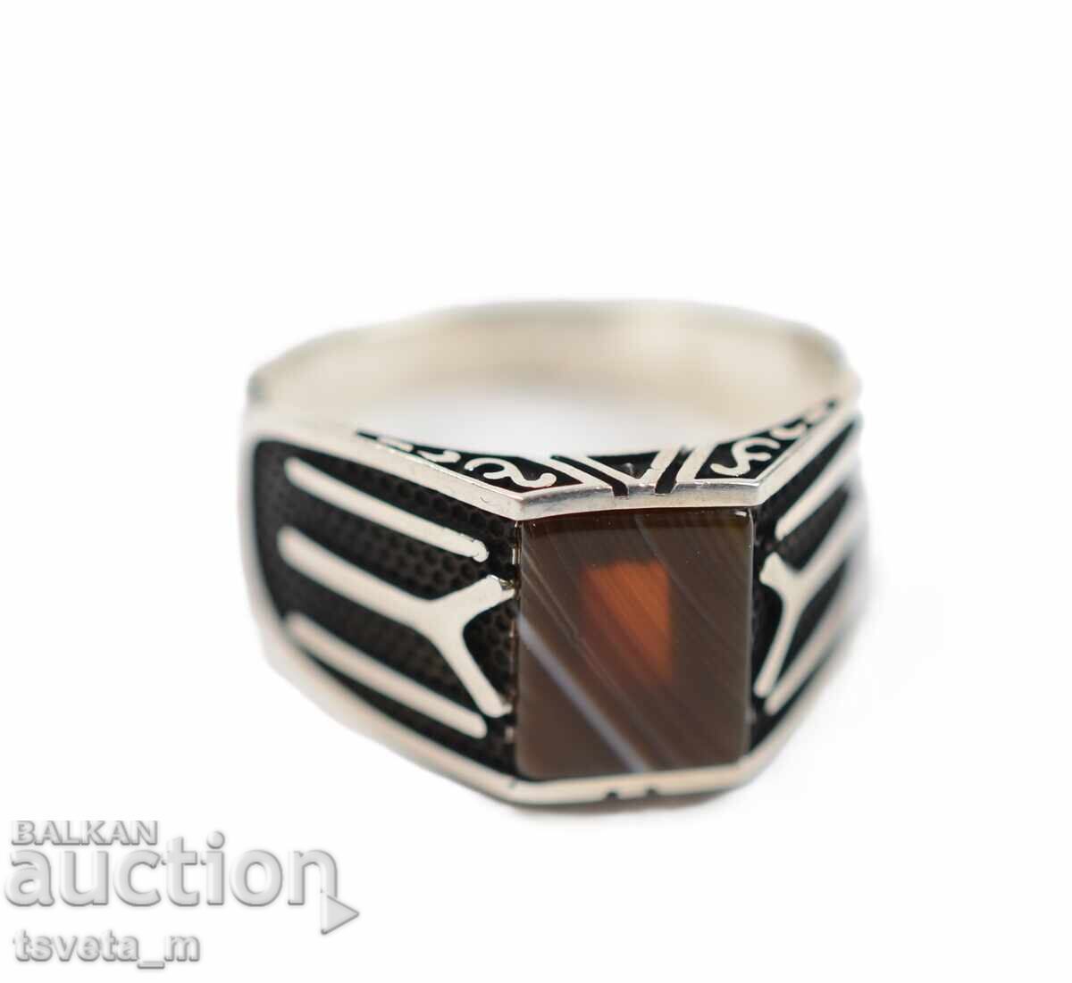 Inel argint bărbați cu jasp - nou - 6