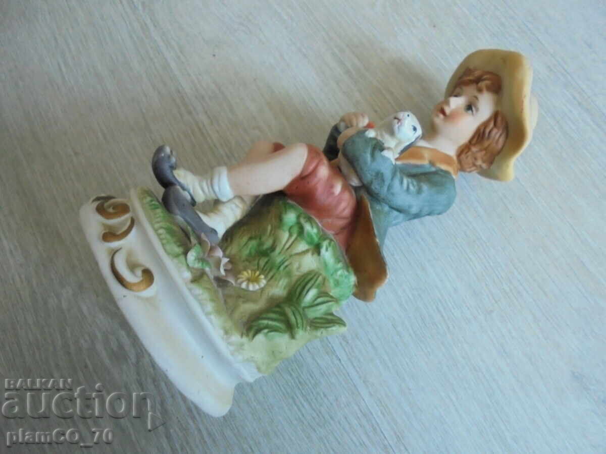 №8420 Vintage Porcelain Figurine - Boy with Puppy with price € 17.90 | 35.01 BGN