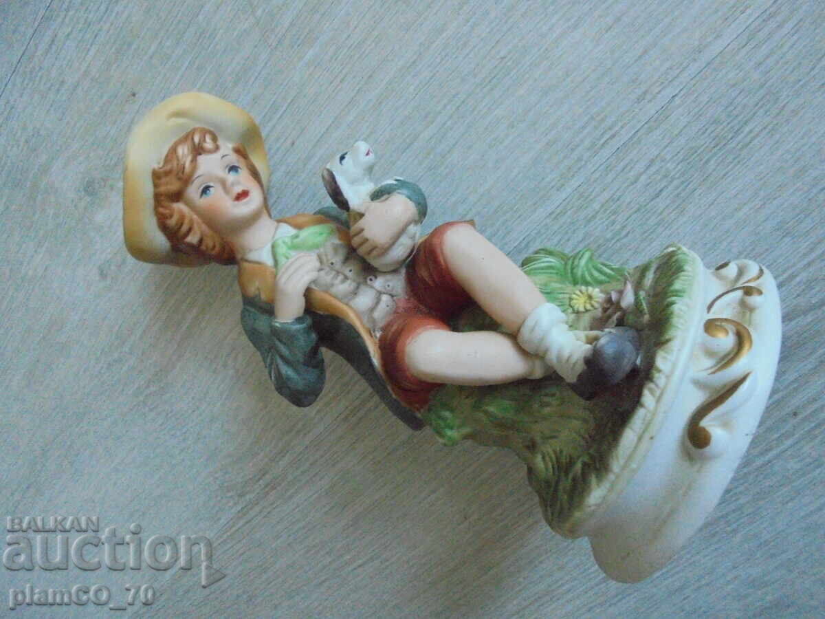 №8420 Vintage Porcelain Figurine - Boy with Puppy - 6