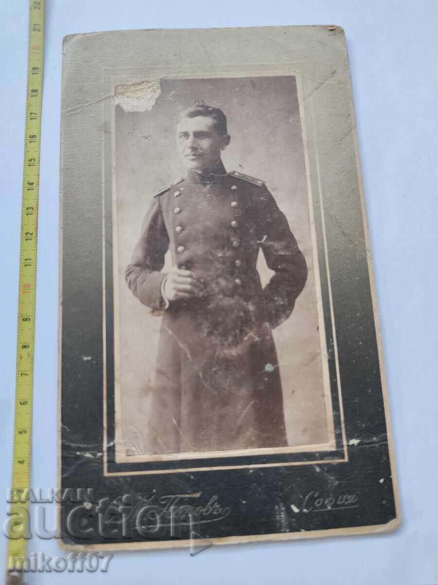 Φωτογραφία από χαρτόνι, φωτογραφία του Τσάρου αξιωματικού Σ. Ποπόφ, Σόφια Φωτογραφία από χαρτόνι, φωτογραφία του Τσάρου αξιωματικού Σ. Ποπόφ, Σόφια