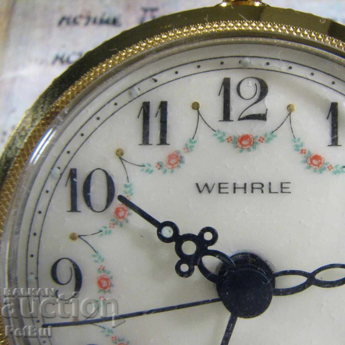 Ceas deșteptător mic, vechi, Ceas de călătorie, WEHRLE Germania - 5 Ceas deșteptător mic, vechi, Ceas de călătorie, WEHRLE Germania - 5