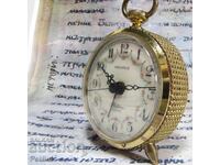 Ceas deșteptător mic, vechi, Ceas de călătorie, WEHRLE Germania