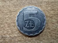 Полша - 5 злоти (1989)