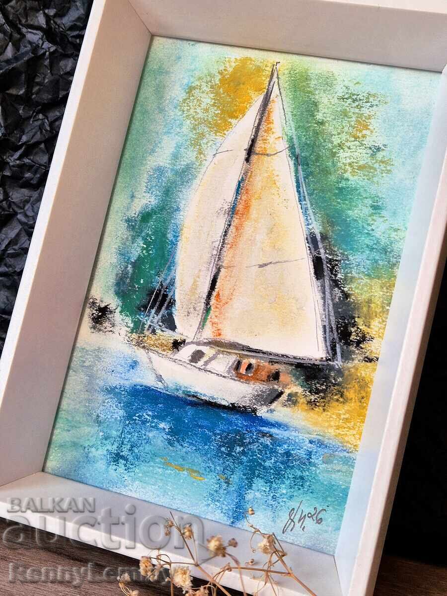 Hand, Sea, Small Pastel Painting with price € 22.00 | 43.03 BGN Hand, Sea, Small Pastel Painting with price € 22.00 | 43.03 BGN