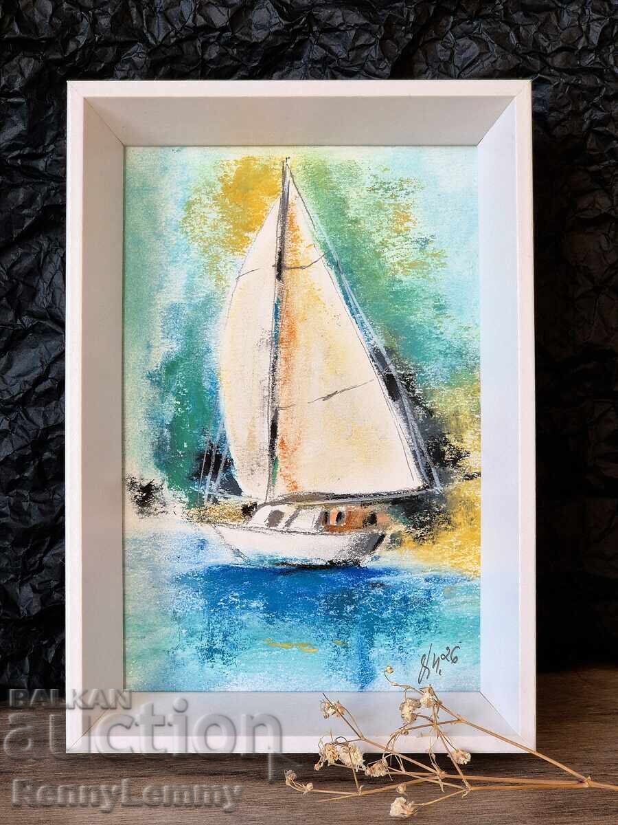 Hand, Sea, Small Pastel Painting Hand, Sea, Small Pastel Painting