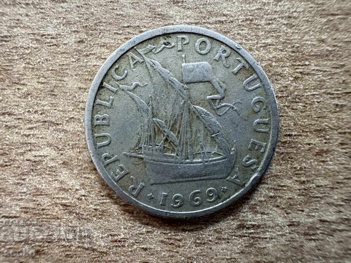 Portugalia - 2.5 escudos (1969) cu preț € 0.10 | 0.20 BGN Portugalia - 2.5 escudos (1969) cu preț € 0.10 | 0.20 BGN