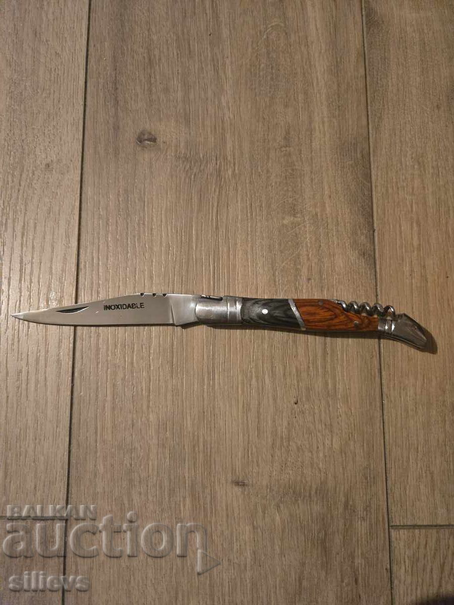 Αναδιπλούμενο μαχαίρι με τιρμπουσόν inoxidable με τιμή € 0.01 | 0.02 BGN