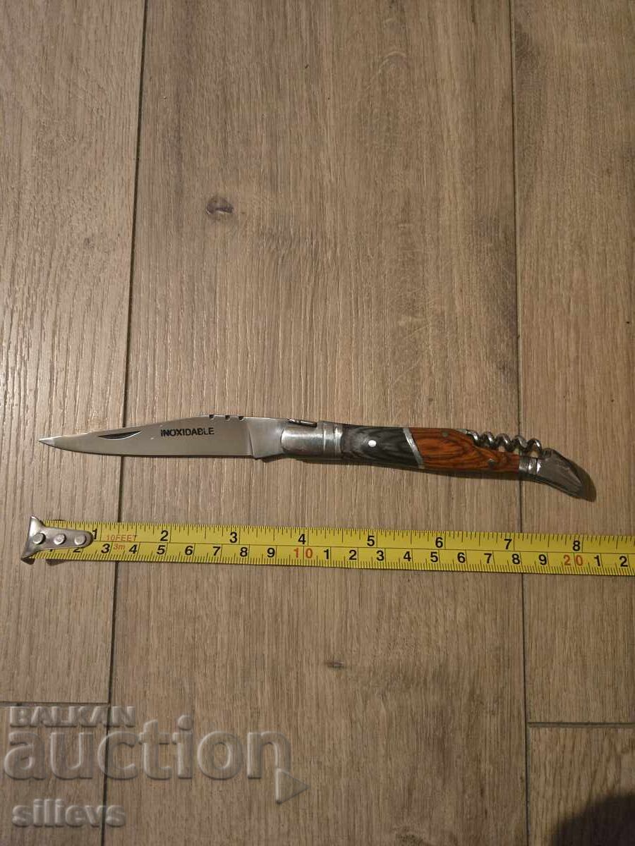 Αναδιπλούμενο μαχαίρι με τιρμπουσόν inoxidable