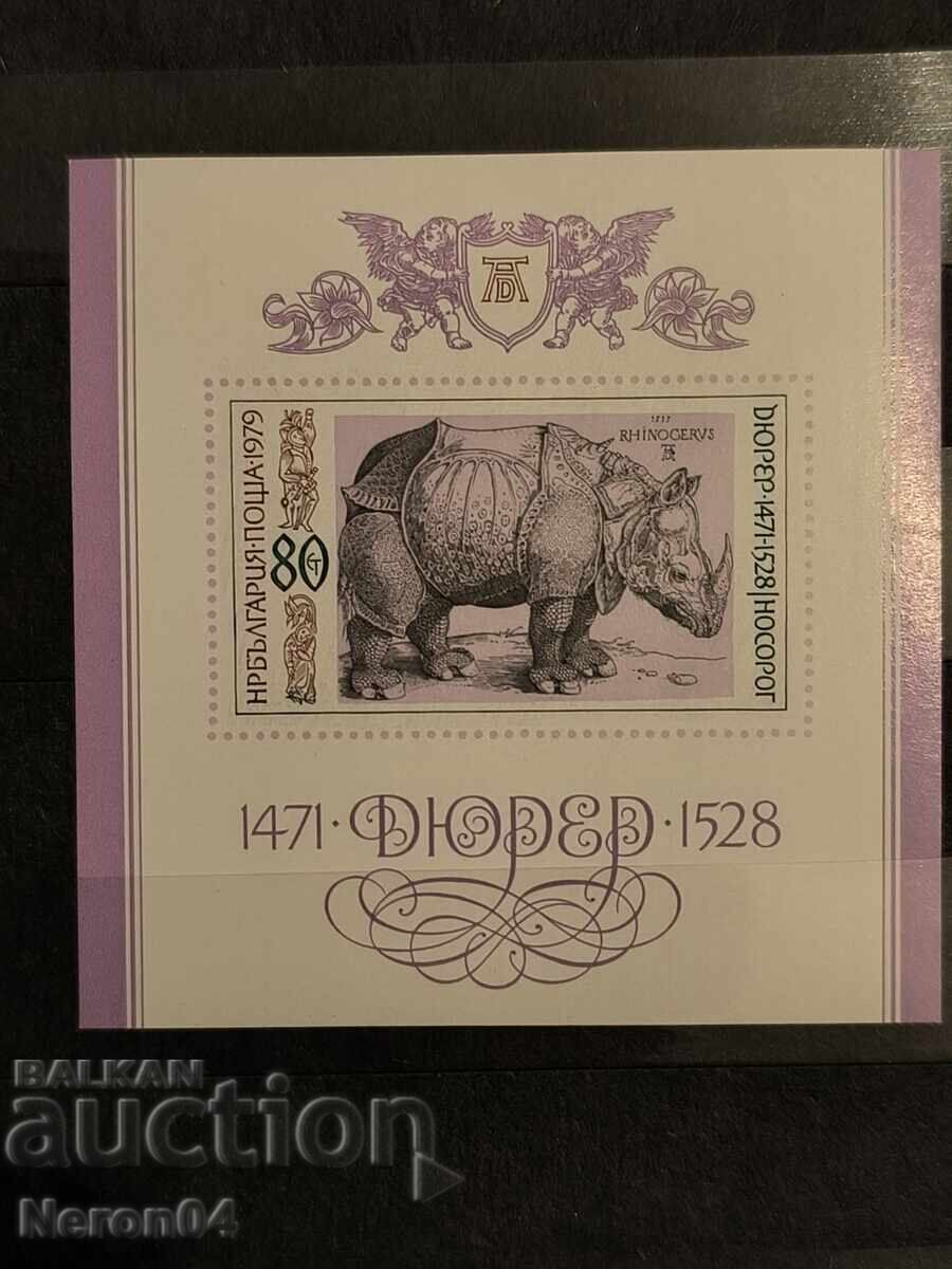 Albrecht Dürer 1979, bloc neperforat