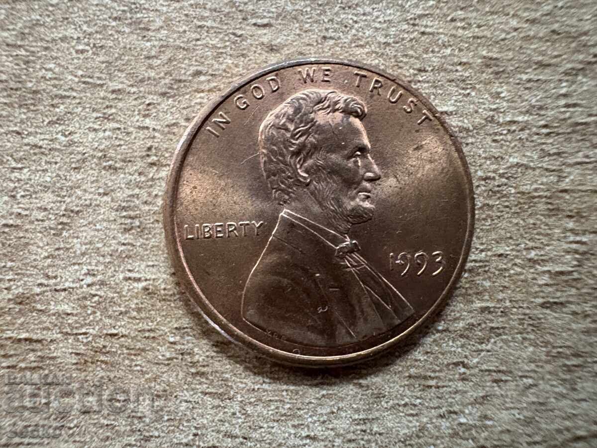 SUA - 1 cent (1993) cu preț € 0.08 | 0.16 BGN