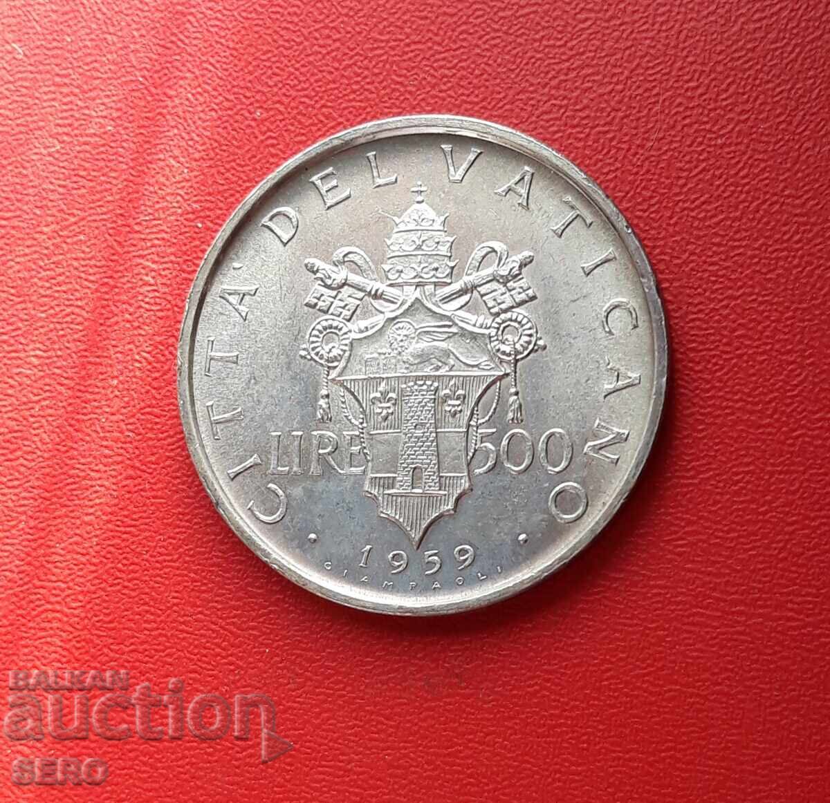 Βατικανό - 500 λιρών 1959 - ασημένιο - εξαιρετικά σπάνιο - τιράζ 30 χιλ. τεμ Βατικανό - 500 λιρών 1959 - ασημένιο - εξαιρετικά σπάνιο - τιράζ 30 χιλ. τεμ