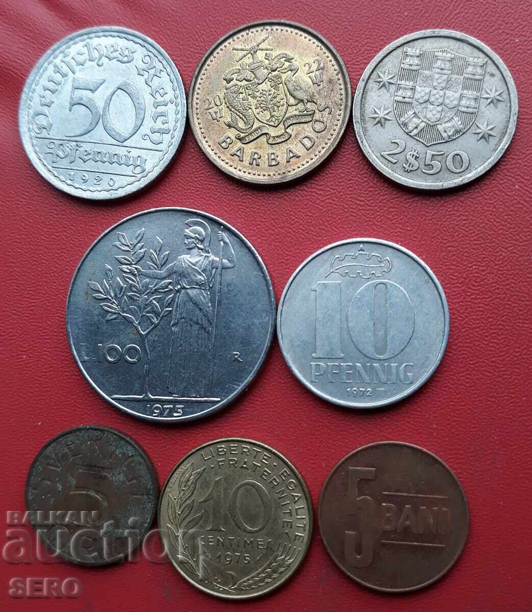 Lot mixt de 8 monede