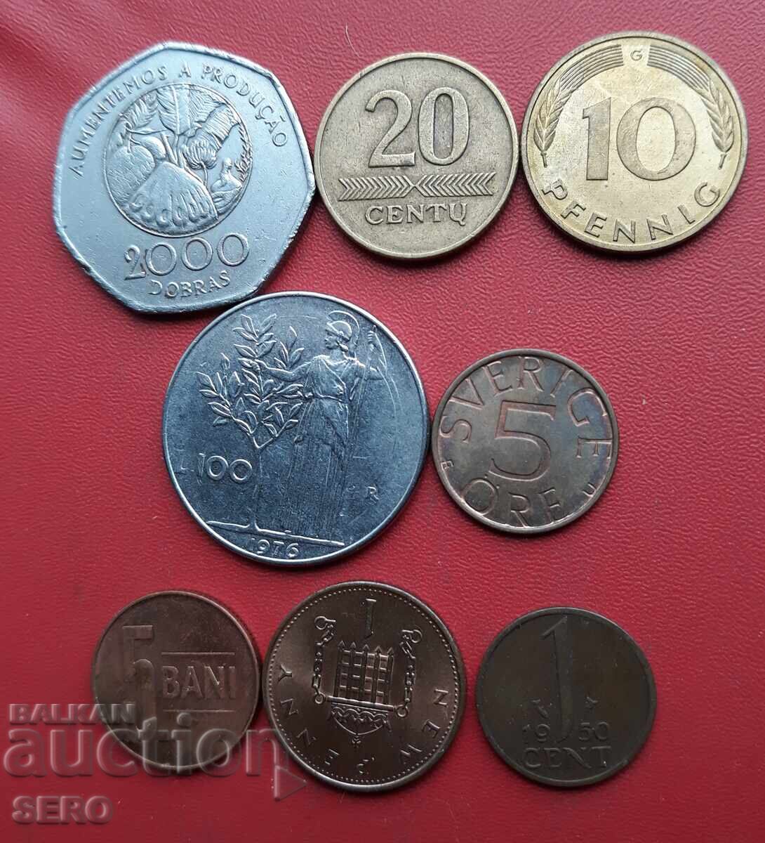 Lot mixt de 8 monede