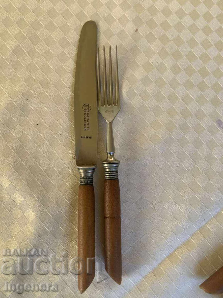 KNIFE FORK BRANDED DINNER SET - SOLINGEN - 6 KNIFE FORK BRANDED DINNER SET - SOLINGEN - 6