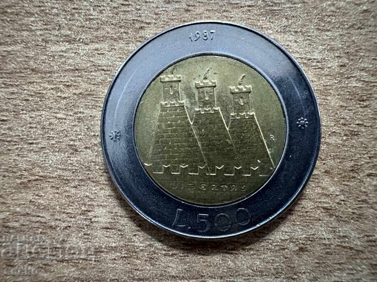 San Marino - 500 lire (1987) - 15 g. de la reluarea bătăii