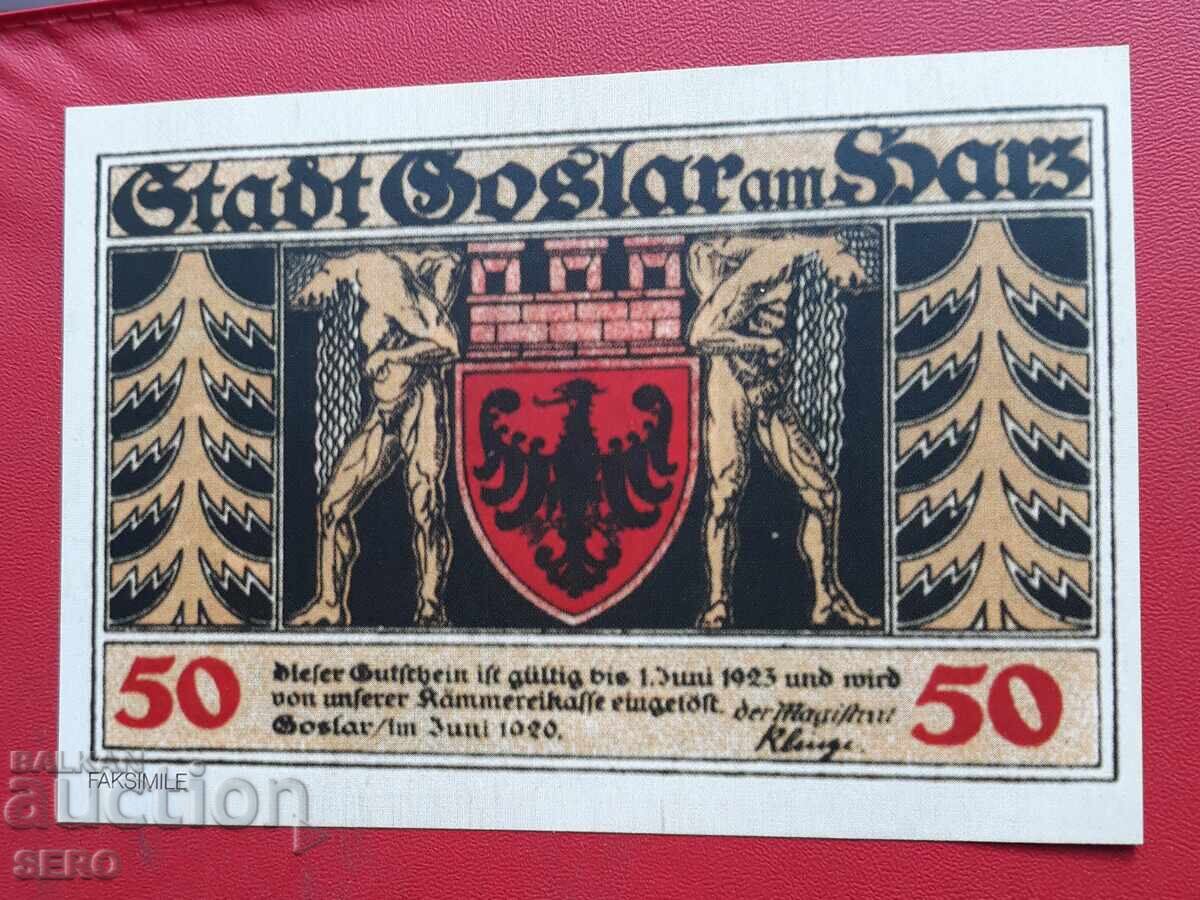 Банкнота-Германия-Саксония-Гослар-50 пфенига1920 Банкнота-Германия-Саксония-Гослар-50 пфенига1920