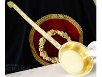 Бронзов черпак 500 мл.,позлата.